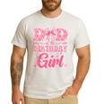Dad Of The Birthday Girl Family Pink Coquette Bow Men's Casual T-Shirt White Dad Of The Birthday Girl Family Pink Coquette Bow Men's Casual T-Shirt White
