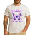 Dad Of The Birthday Girl Tie Dye Butterfly Birthday Family Men's Casual T-Shirt White