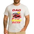 Dad Of The Birthday Racer Race Car Party Family Matching Men's Casual T-Shirt White Dad Of The Birthday Racer Race Car Party Family Matching Men's Casual T-Shirt White