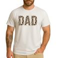 Dad Leopard Print Fathers Day Men's Casual T-Shirt White Dad Leopard Print Fathers Day Men's Casual T-Shirt White