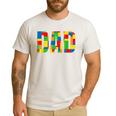 Dad Parent Brick Master Builder Building Blocks Set Family T Men's Casual T-Shirt White