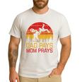 Dad Pays Mom Prays Dirt Bike Retro Motocross Boys Kids Men's Casual T-Shirt White