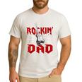 Dad Rockin One Birthday Family Matching Rock Guitar Men's Casual T-Shirt White