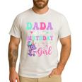 Dada Of The Birthday For Girl Dinosaur T-Rex Party Family Men's Casual T-Shirt White