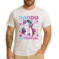 Daddy Of The Birthday Girl Dabbing Unicorn Dad Daddy Small Men's Casual T-Shirt White