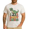 Daddy Saurus Dinosaur Dad Of Two Kids Dino Family Men's Casual T-Shirt White
