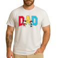 Disney Mickey And Friends Mickey Minnie Dad Collegiate Logo Men's Casual T-Shirt White