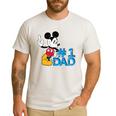 Disney Mickey Mouse Father's Day 1 Dad Men's Casual T-Shirt White