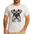 Dog Fingerprint Miniature Schnauzer Dad Mom Men's Casual T-Shirt White
