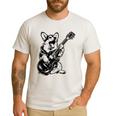 Dog Guitarist Guitar Pembroke Welsh Corgi Dad Mom Men's Casual T-Shirt White