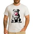 English Bulldog Bubble Gum Vintage Dog Mom Pet Dad Men's Casual T-Shirt White