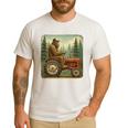 Farmer Men Tractor Rancher Farm Dad Distressed Men's Casual T-Shirt White