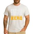 FATHER HUSBAND PROTECTOR HERO Dad Daddy Fathers Day Men's Casual T-Shirt White