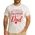 My First Valentine As Dad 2025 For a Proud New Father Men's Casual T-Shirt White My First Valentine As Dad 2025 For a Proud New Father Men's Casual T-Shirt White