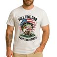 Fishing 4th July Full Time Dad Part Time Hooker On-Back Men's Casual T-Shirt White