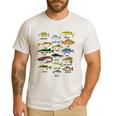 Fishing-Shirt Types Of Freshwater Bass Fish Dad Jokes Men's Casual T-Shirt White