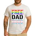 Free Dad Hugs LGBT Gay Pride Month Transgender Rainbow Flag Men's Casual T-Shirt White