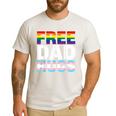 Free Dad Hugs Pride Flag Month LGBTQ Transgender Support Men's Casual T-Shirt White Free Dad Hugs Pride Flag Month LGBTQ Transgender Support Men's Casual T-Shirt White