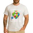 Fun Heart Puzzle Shirts Dad Autism Awareness Family Support Men's Casual T-Shirt White