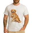 Golden Retriever I Love Dad Dog Dad Father's Day Men's Casual T-Shirt White