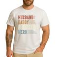 Husband Daddy Protector Hero For Dad Father's Day Men's Casual T-Shirt White