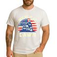 Lawn Mowing We Ride At Dawn Father Day Care Mower Dad Men's Casual T-Shirt White Lawn Mowing We Ride At Dawn Father Day Care Mower Dad Men's Casual T-Shirt White