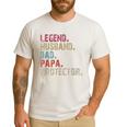 Legend Husband Dad Papa Protector Hero For Dad Men's Casual T-Shirt White