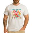 Leveled Up To Dad Of Twins Video Gamer Gaming Men's Casual T-Shirt White Leveled Up To Dad Of Twins Video Gamer Gaming Men's Casual T-Shirt White