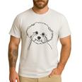Line Art Dad Mom Dog Bichon Frise Men's Casual T-Shirt White