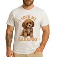 I Love My Cavapoo For Mom Dad Kids Men's Casual T-Shirt White