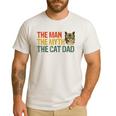 The Man The Myth The Cat Dad Cat Daddy Vintage Men's Casual T-Shirt White The Man The Myth The Cat Dad Cat Daddy Vintage Men's Casual T-Shirt White