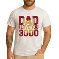 Marvel Iron Man Dad I Love You 3000 Text Fill Father's Day Small Men's Casual T-Shirt White
