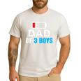 Matching Father's Day Low Battery Dad Of 3 Boys Men's Casual T-Shirt White
