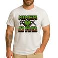 Miner Dad Birthday Boy Party Video Gamer Pixel Men's Casual T-Shirt White