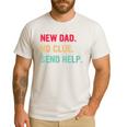 New Dad No Clue Send Help Vintage Men's Casual T-Shirt White