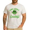 One Lucky Daddy St Patricks Day Dad Father Men's Casual T-Shirt White One Lucky Daddy St Patricks Day Dad Father Men's Casual T-Shirt White