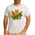 Orange Cat Dragon Riding Animal Lover Mom Dad Kids Men's Casual T-Shirt White Orange Cat Dragon Riding Animal Lover Mom Dad Kids Men's Casual T-Shirt White