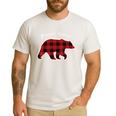 PAPA Bear Men Red Plaid Christmas Pajama Family Dad Small Men's Casual T-Shirt White