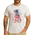 Patriotic Pitbull American Flag 4th Of July Dog Pitbull Dad Men's Casual T-Shirt White