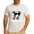 Pitbull Dad Men Pitbull Lover For Dog Dad American Flag Men's Casual T-Shirt White