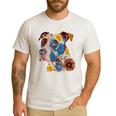 Pitbull Floral Dog Lover Vintage Flower Art Pitbull Mom Dad Men's Casual T-Shirt White