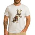 Pitbull I Love Dad Pit Bull Terrier Pettie Dog Owner Father Men's Casual T-Shirt White