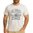 Proud US Army Ranger Dad Flag American USA Military Men's Casual T-Shirt White