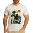 Pug Japanese Kanagawa Wave Surfing Japan Mom Dad Kids Men's Casual T-Shirt White