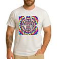 Rad Dad Trippy Hippie Tie-Dye Rainbow 70s Vibes Novelty Men's Casual T-Shirt White