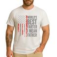 Retro Dad World's Best Farter I Mean Father Vintage Flag Usa Men's Casual T-Shirt White