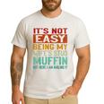 Retro Fathers Day Not Easy Being My Wifes Stud Muffin Dad Men's Casual T-Shirt White