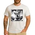 Shiba Inu Dog Dad Mom Graphic Selfie UFOs Weird Aliens Men's Casual T-Shirt White
