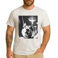 Siberian Husky Alien UFO Taking a Selfie Dog Mom Dad Men's Casual T-Shirt White