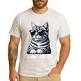 Tabby Daddy Cat Dad Graphic Grey Tabby Cat Lover Men's Casual T-Shirt White